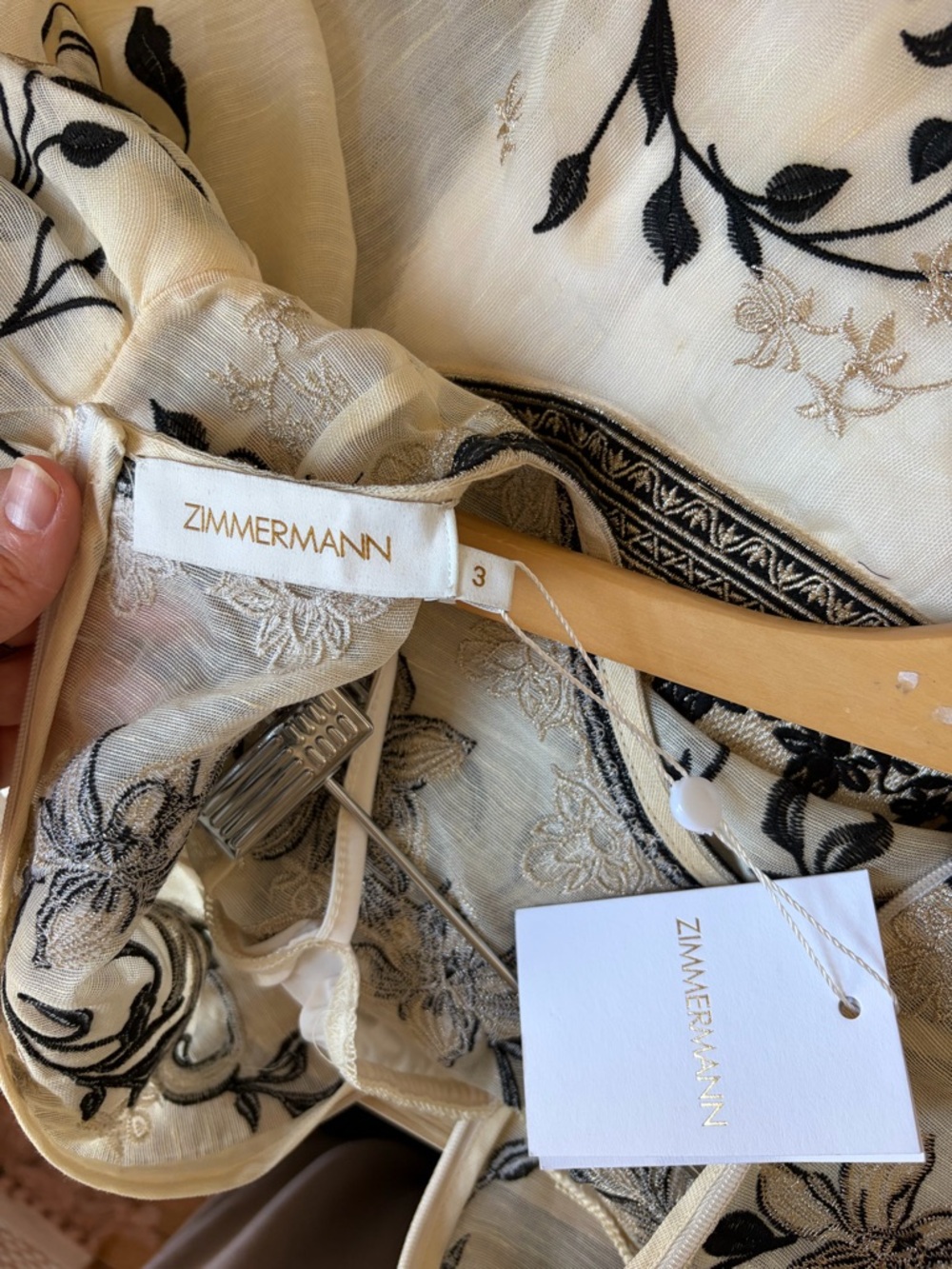 NWT Zimmermann Lyrical Flared-Hem Linen And Silk Mini Dress 10 - Picture 14 of 15